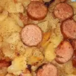 Fried Potatoes Onions And Smoked Polish Sausage