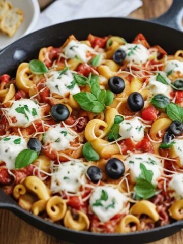 Cheesy Pizza Tortellini One Pan Dinner