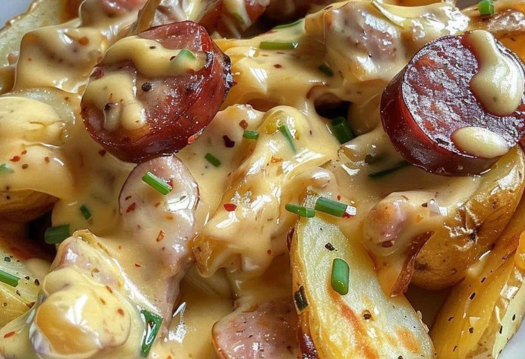 Cheesy Ranch Potatoes and Smoked Sausage