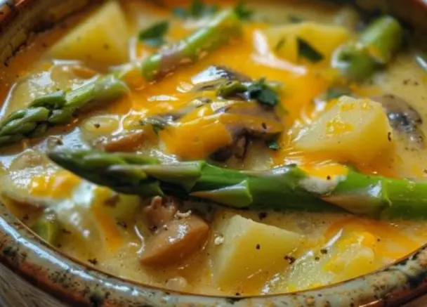 Slow Cooker Cheesy Asparagus and Mushroom Potato Soup – Findatorr