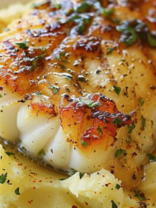 Golden Seared Cod with Herb Butter Sauce