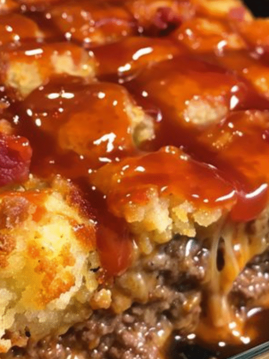 The Best Cheesy Tater Tot Meatloaf Casserole