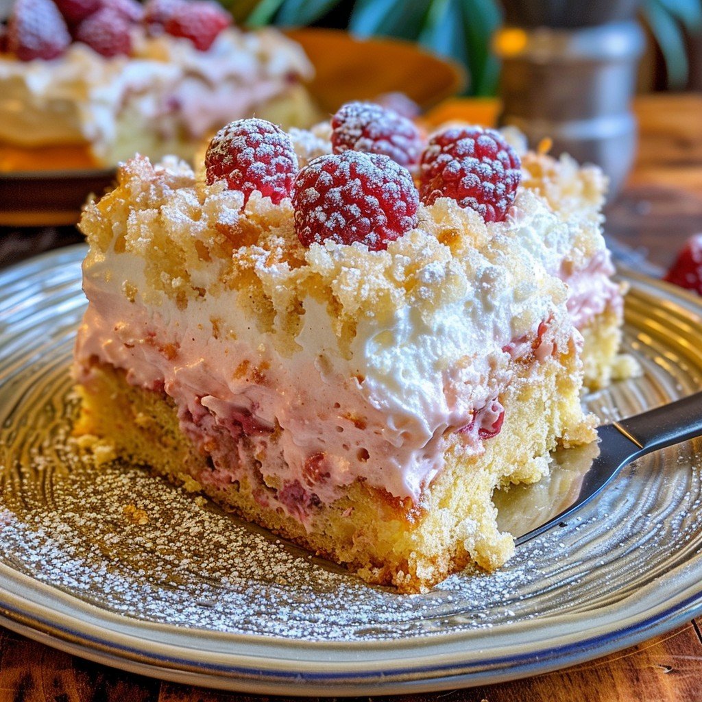 Raspberry Zinger Poke Cake