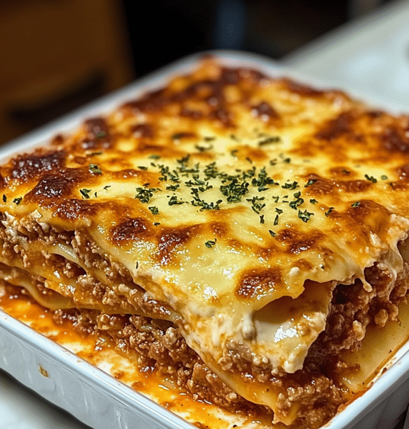Parmesan Garlic Bacon Cheeseburger Lasagna