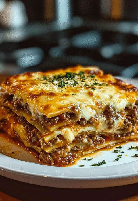 Parmesan Garlic Bacon Cheeseburger Lasagna