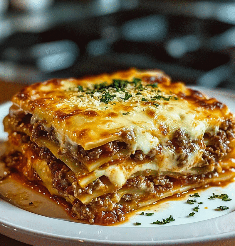 Parmesan Garlic Bacon Cheeseburger Lasagna
