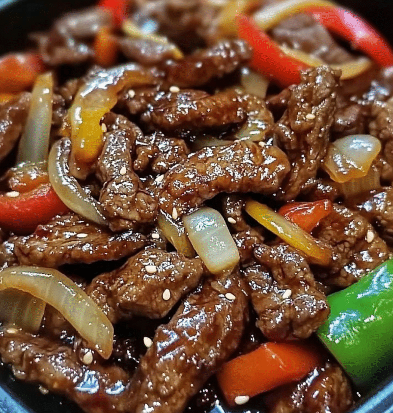 Sizzling Chinese Pepper Steak with Onions