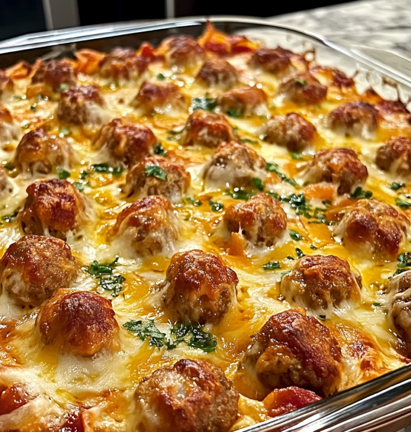 Dump and Bake Meatball Casserole