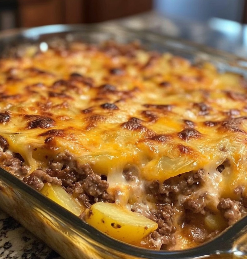 Cheesy Hamburger Potato Casserole