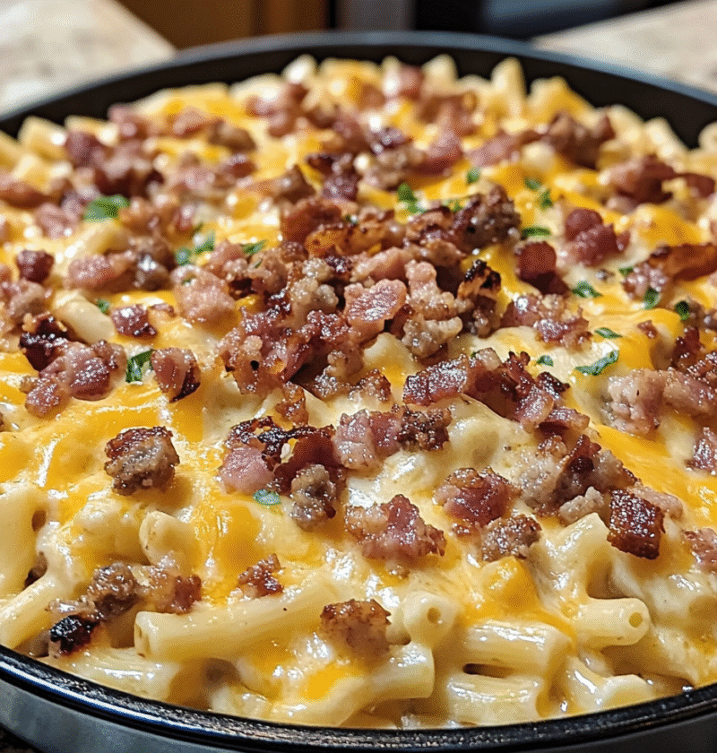 Creamy Loaded Bacon Cheeseburger Alfredo Pasta Creamy Loaded Bacon Cheeseburger Alfredo Pasta