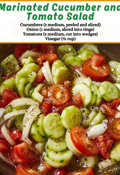 Fresh & Tangy Summer Salad: Cucumber, Onion & Tomato Delight 🥗