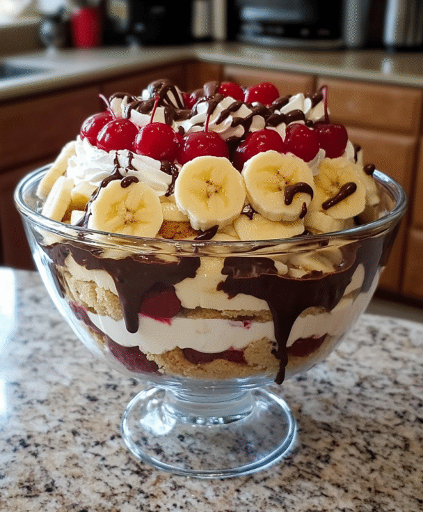 No-Bake Chocolate Banana Split Trifle