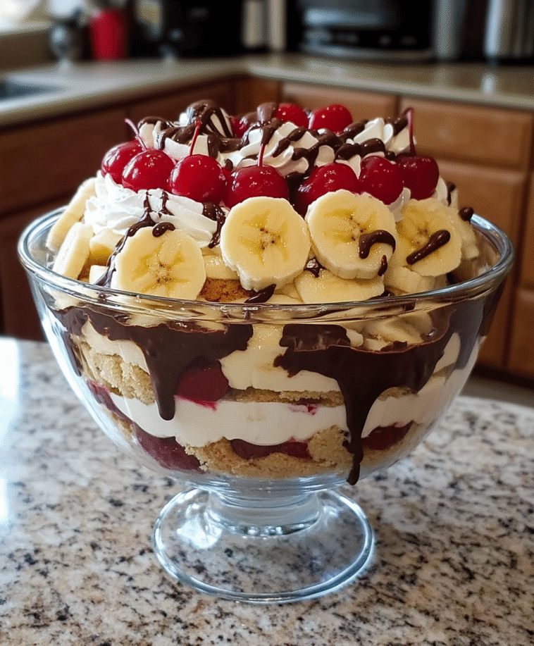 No-Bake Chocolate Banana Split Trifle