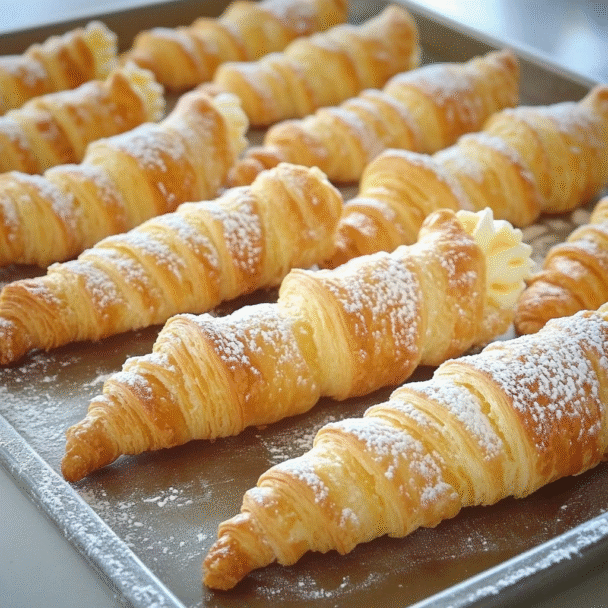 Puff Pastry Cream Horns
