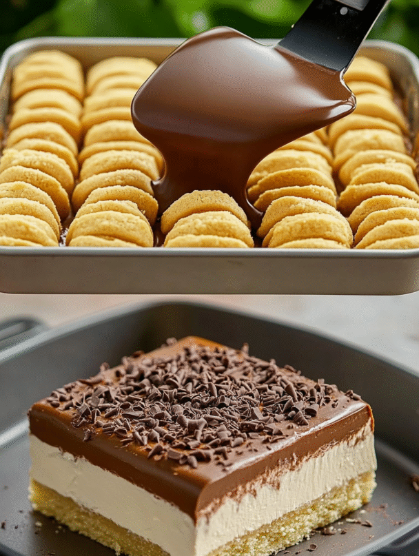 No-Bake Chocolate Vanilla Cream Dessert