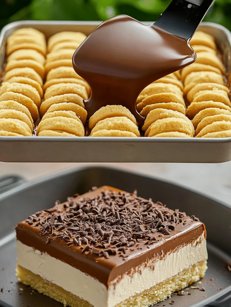 No-Bake Chocolate Vanilla Cream Dessert