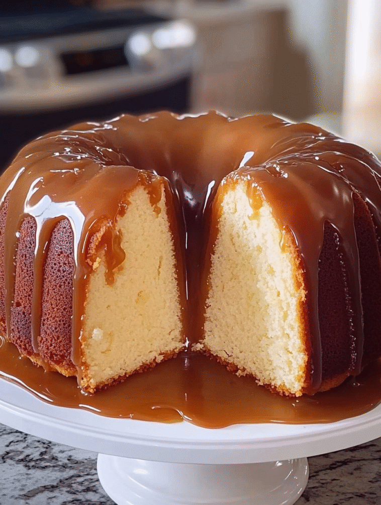 Caramel Cream Cheese Pound Cake