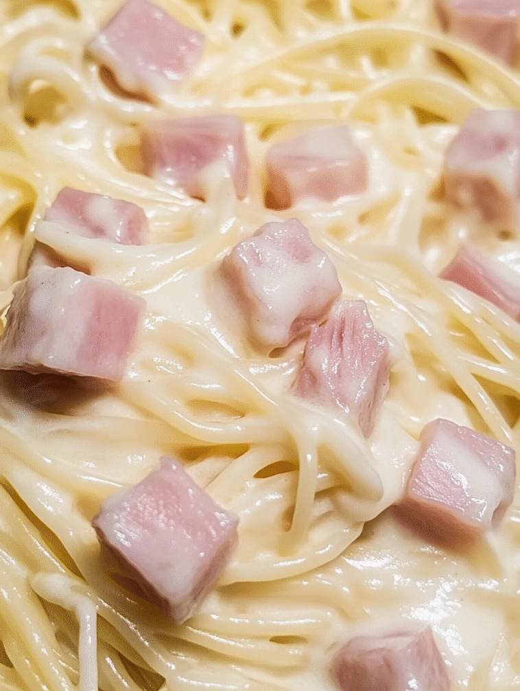Creamy White Spaghetti with Ham