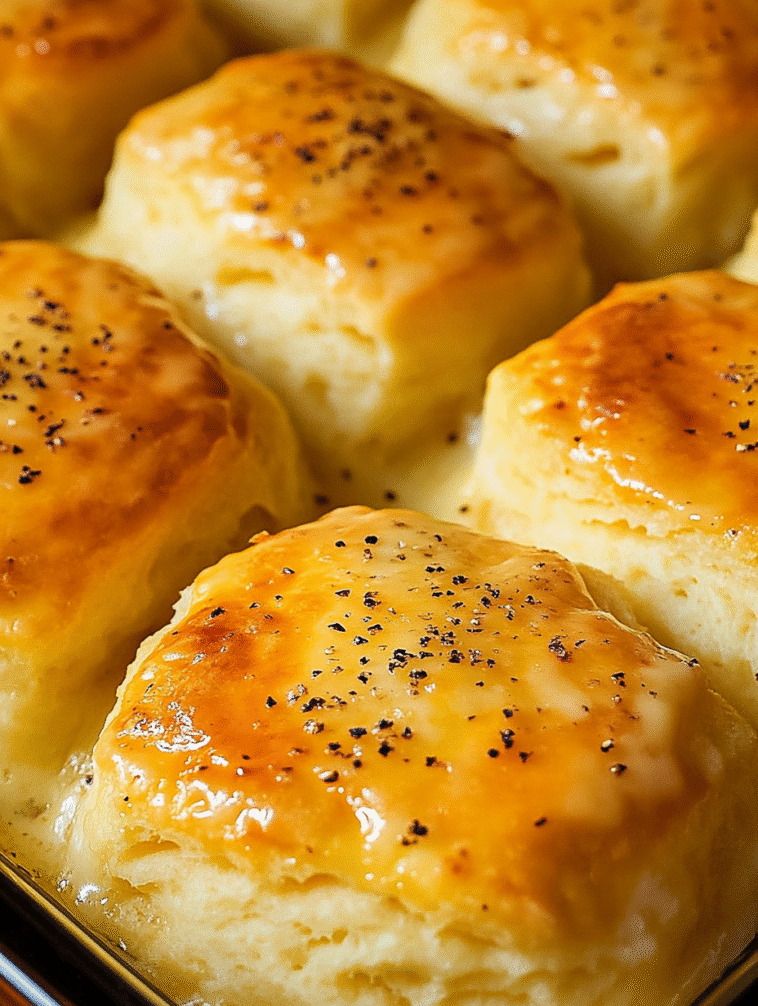 Cheesy Biscuit Bake with Pepper Topping