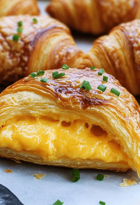 Oven Baked Herb and Cheese Stuffed Croissants