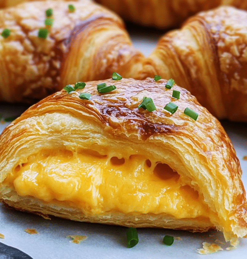 Oven Baked Herb and Cheese Stuffed Croissants
