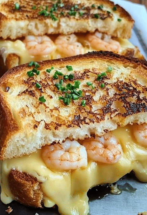 Garlic Bread Shrimp Grilled Cheese