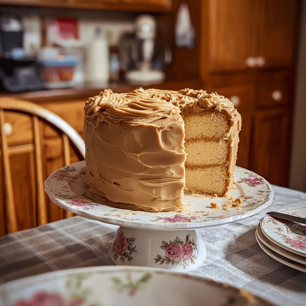 Sour Cream Pound Cake with Caramel Frosting