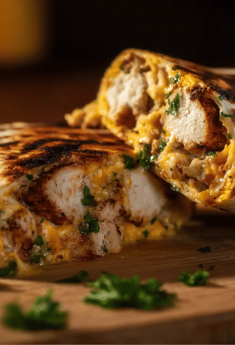 Crispy Parmesan Garlic Chicken Burritos