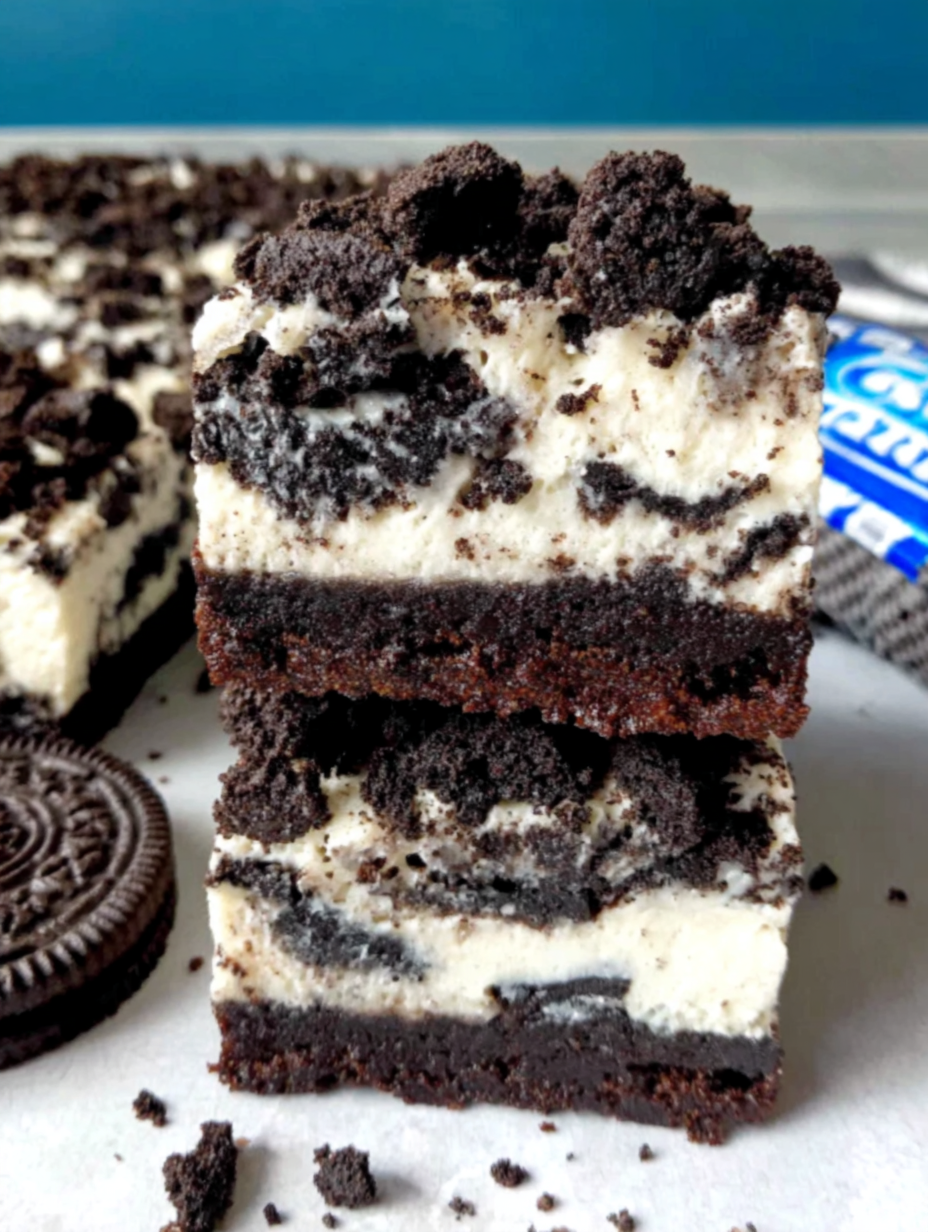 Decadent 4-Ingredient Oreo Cheesecake Bars: A Simple Delight to Savor 😍