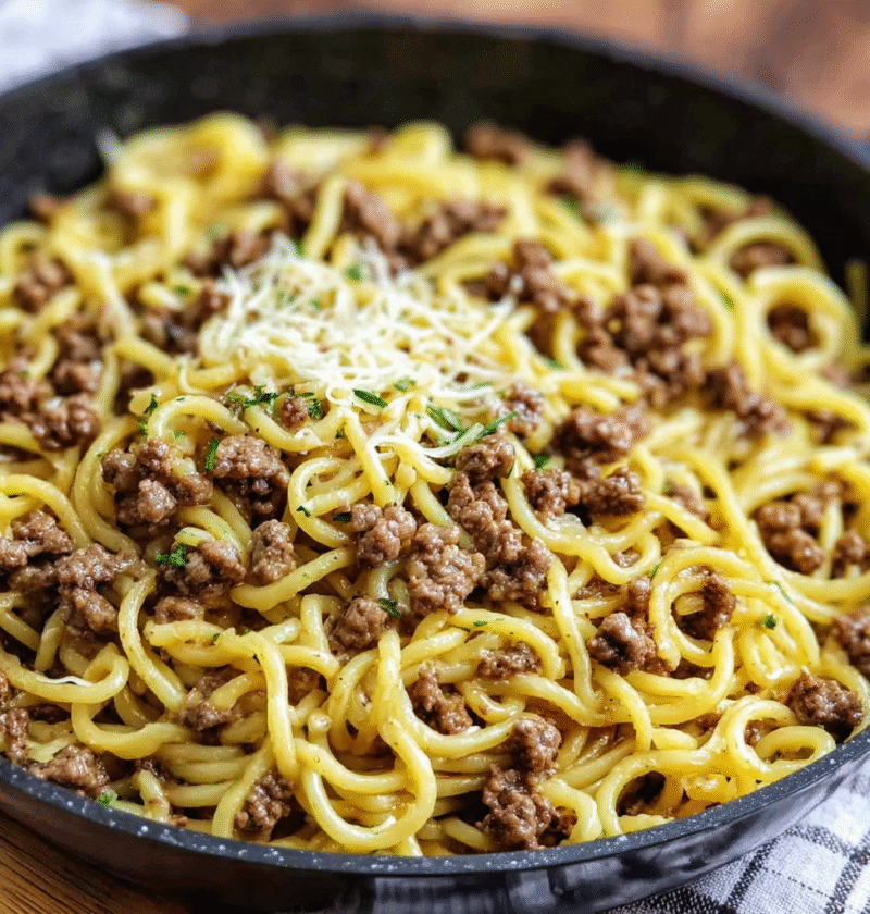 Mongolian Ground Beef Noodles