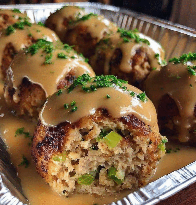 Leftover Turkey Stuffing Balls