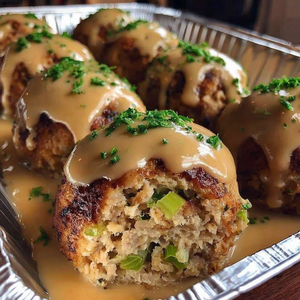 Leftover Turkey Stuffing Balls