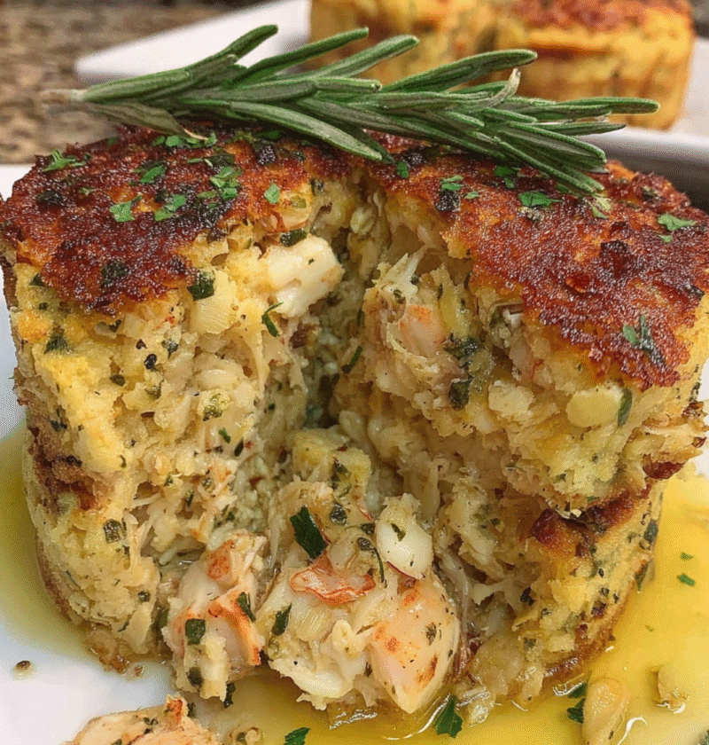 Crab Stuffed Cheddar Bay Biscuits with Lemon Butter