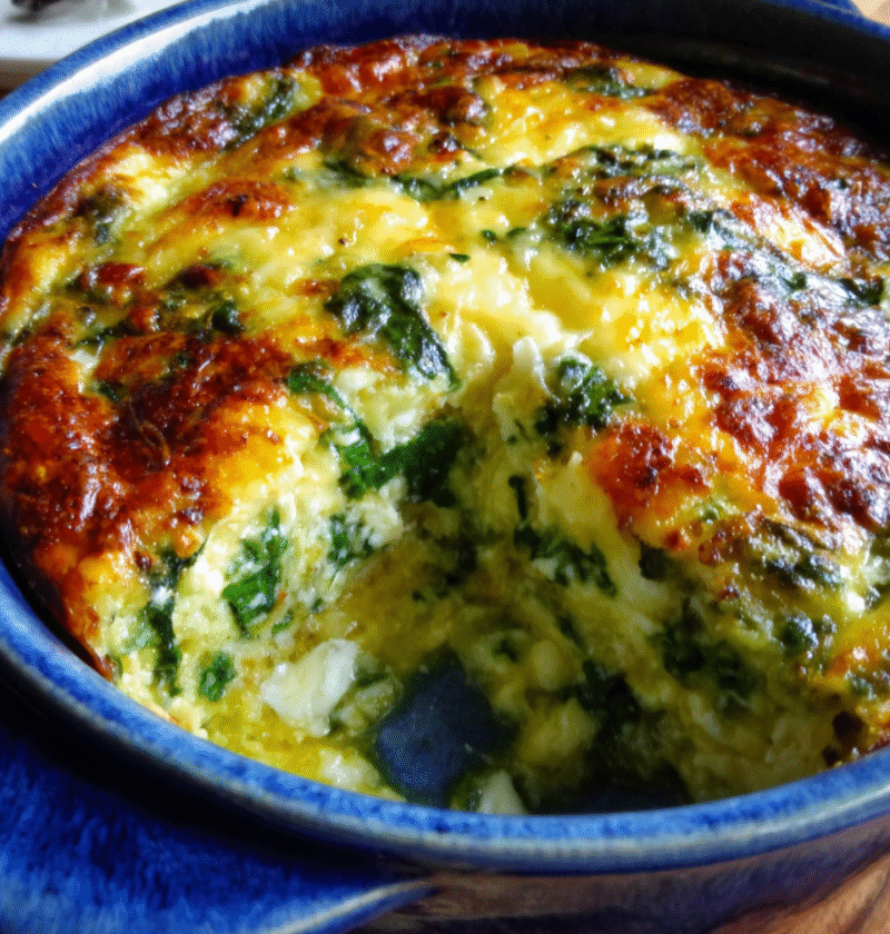 Spinach and feta breakfast casserole