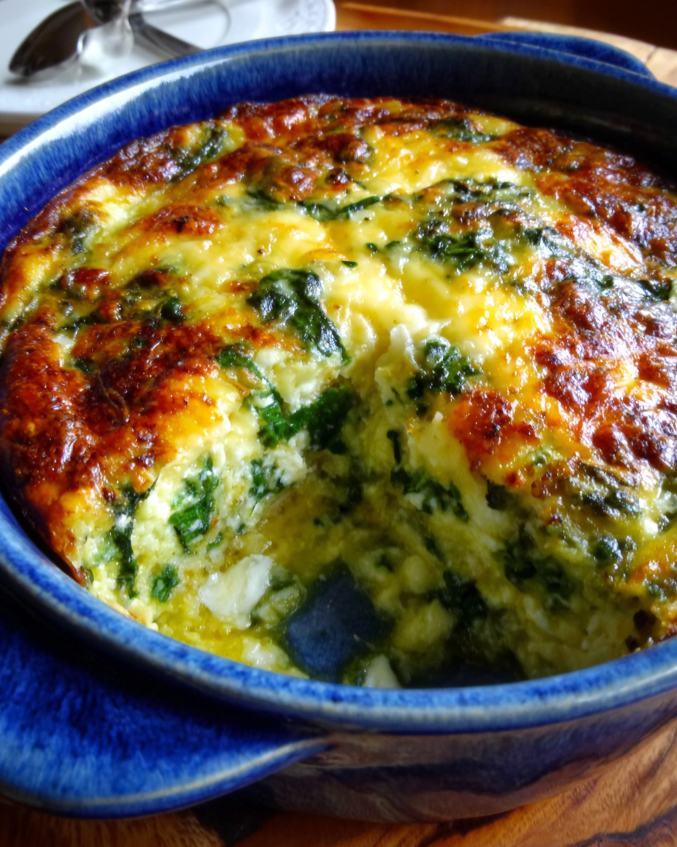 Spinach and feta breakfast casserole