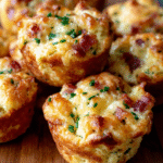 Oven-baked ham and cheese savory muffins