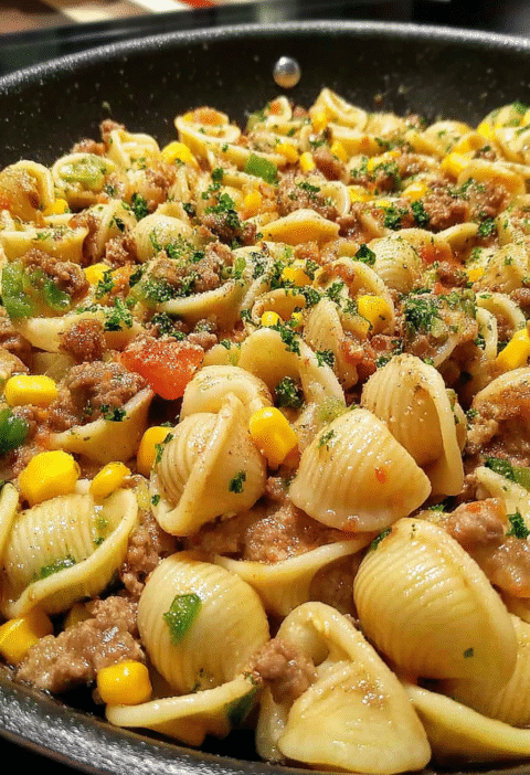 Conchitas with Ground Beef