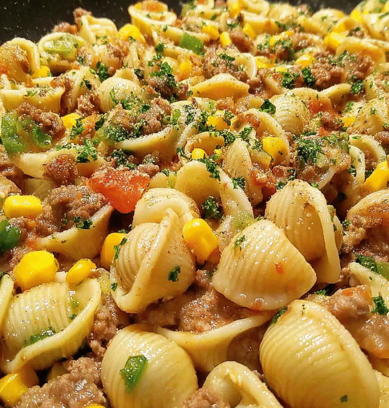 Conchitas with Ground Beef