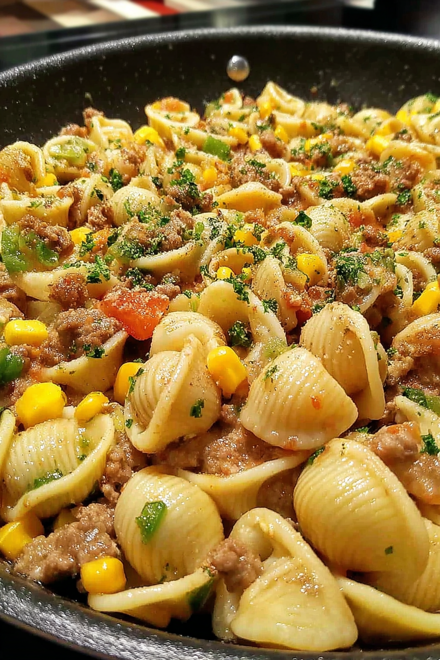 Conchitas with Ground Beef