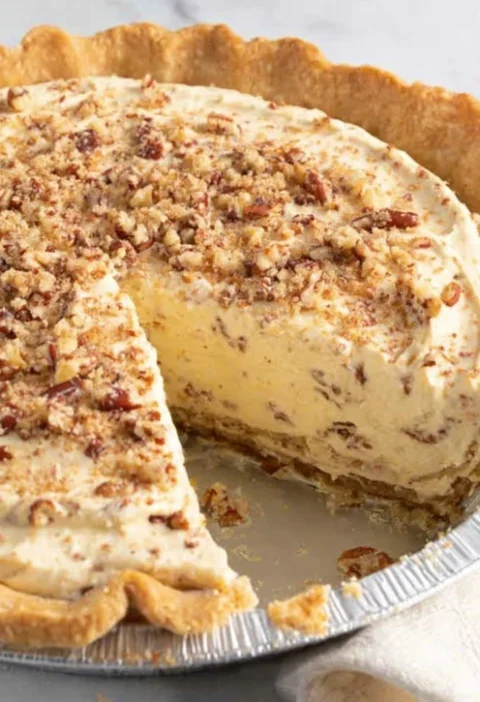 Classic Pecan Cream Pie — rich, creamy filling with crunchy pecans