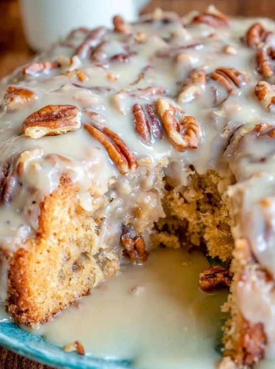 Butter Pecan Praline Poke Cake