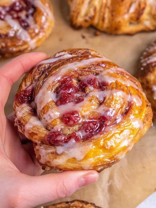 Homemade Raspberry Cream Cheese Danish for breakfast or brunch