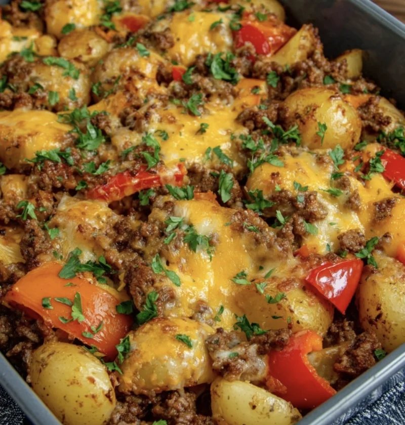 Southwestern Beef and Pepper Bake
