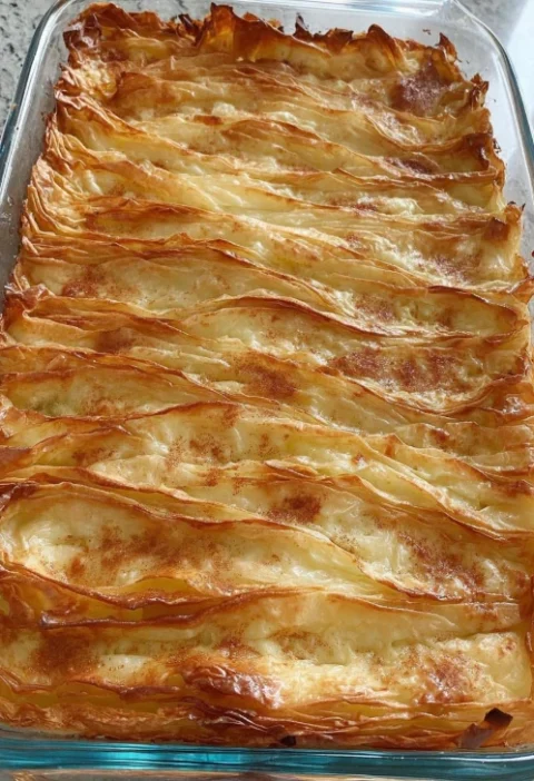 Classic Crinkle Cake with cinnamon-sugar syrup