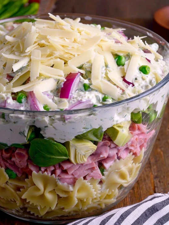 Layered Spring Pasta Salad
