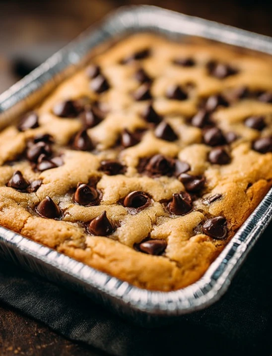4-Ingredient Chocolate Chip Cookie Slab (Foil Pan Recipe)