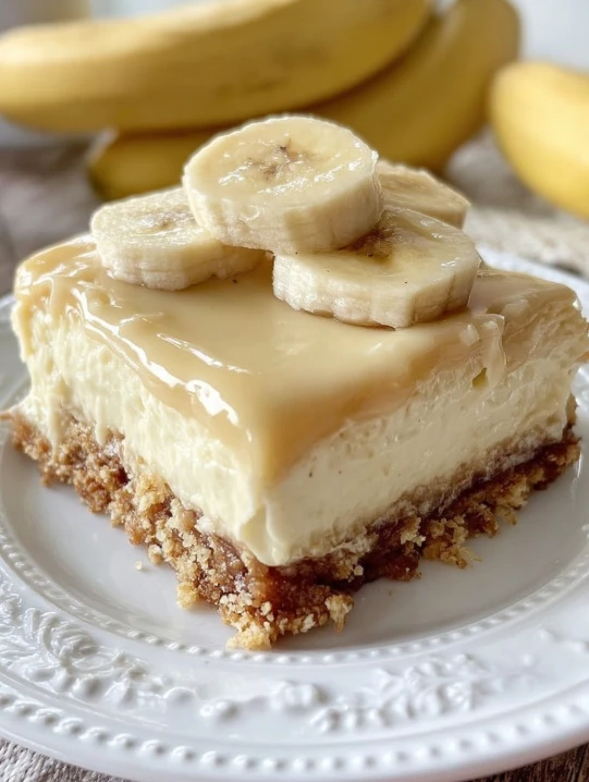 Old-Fashioned Banana Cream Cheesecake Bars