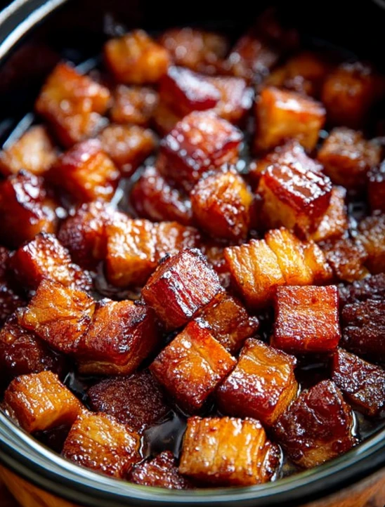 Slow Cooker 4-Ingredient Brown Sugar Ham Bites