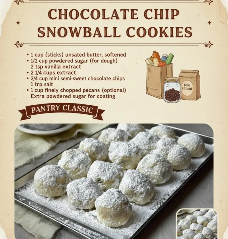 Chocolate Chip Snowball Cookies