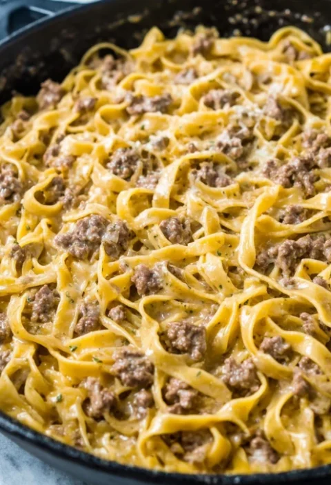 Garlic Butter Beef Pasta